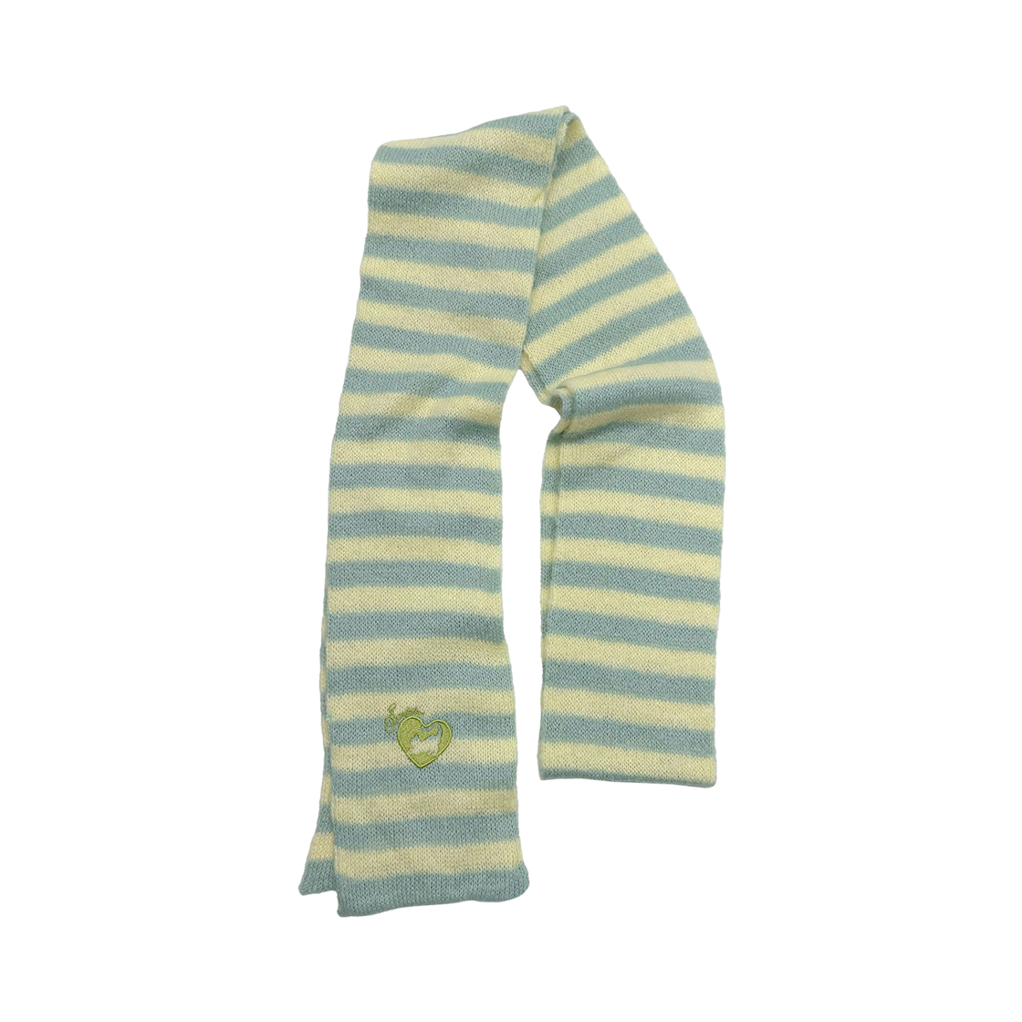 SC26A709MT Sculptor Mohair Blend Stripe Scarf Lemon/Mint