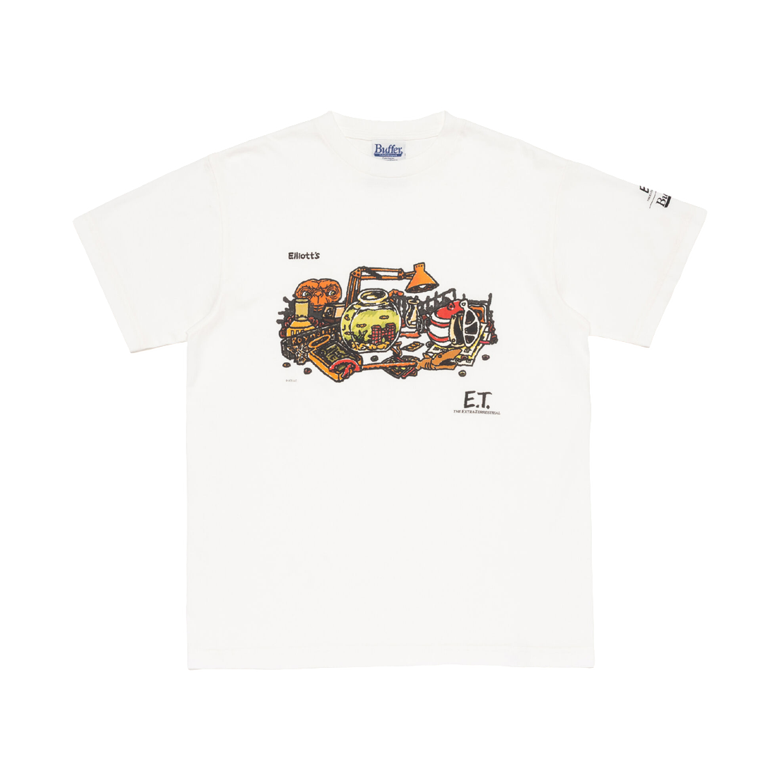 버퍼 E. T. 엘리엇츠 데스크 티셔츠 화이트(Buffer E. T. Elliott's Desk T-Shirt White)