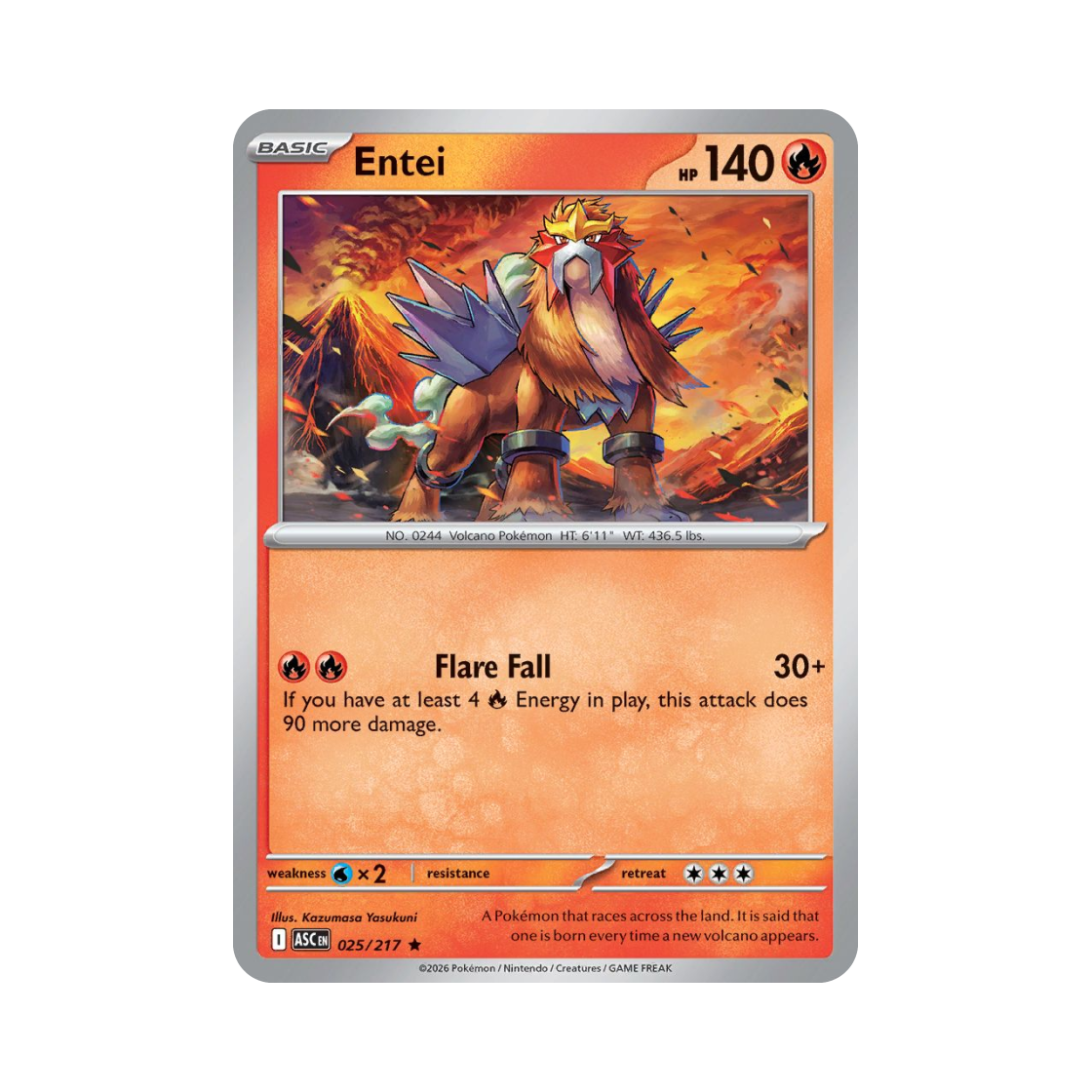 ASC025-217ENERGYSYMBOLMIRROR Pokemon TCG Entei R Mega Evolution Ascended Heroes (English Ver.)