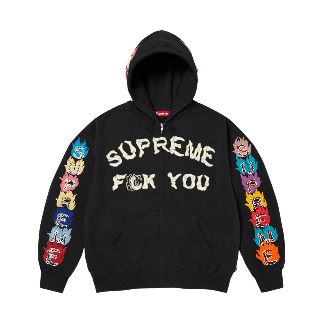 슈프림 퍽 유 집업 후드 스웨트셔츠 블랙 - 26FW(Supreme Fuck You Zip Up Hooded Sweatshirt Black - 26FW) - 1