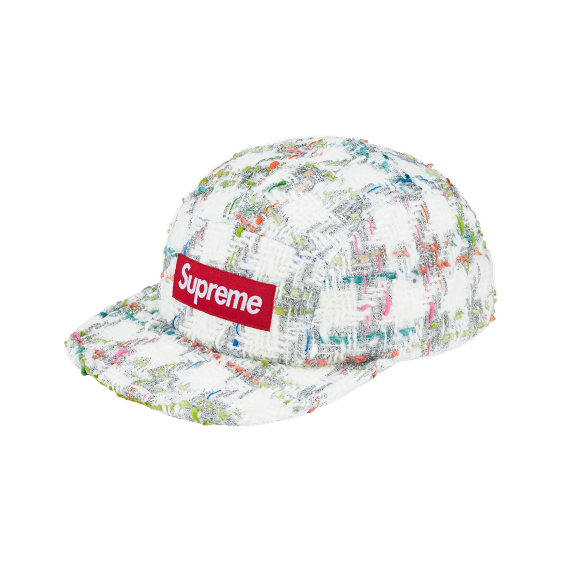 - Supreme Metallic Bouclé Camp Cap White - 26FW