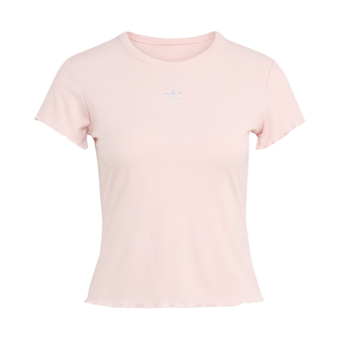 KE1106 (W) Adidas Essentials Scallop Edge Baby T-Shirt Sandy Pink - KR Sizing