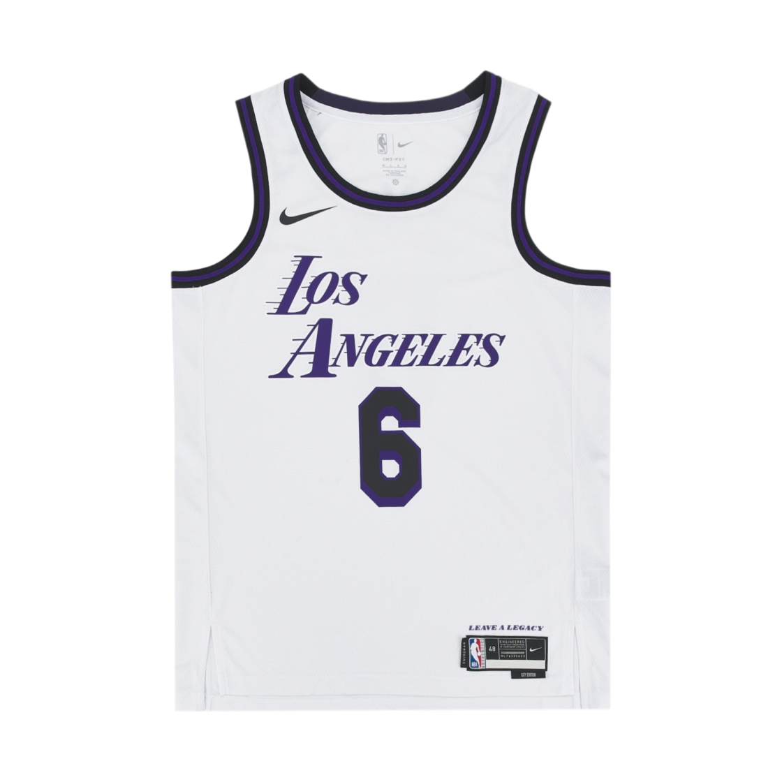DO9597-101 Nike LeBron James LA Lakers City Edition Dri-Fit NBA Swingman Jersey White