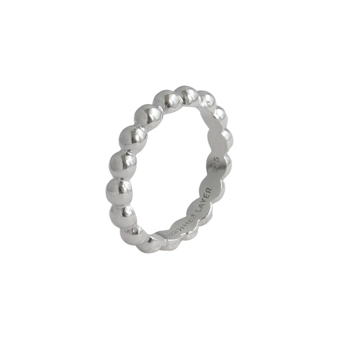 AL12 Another Layer Glossy Bubble Ring Silver