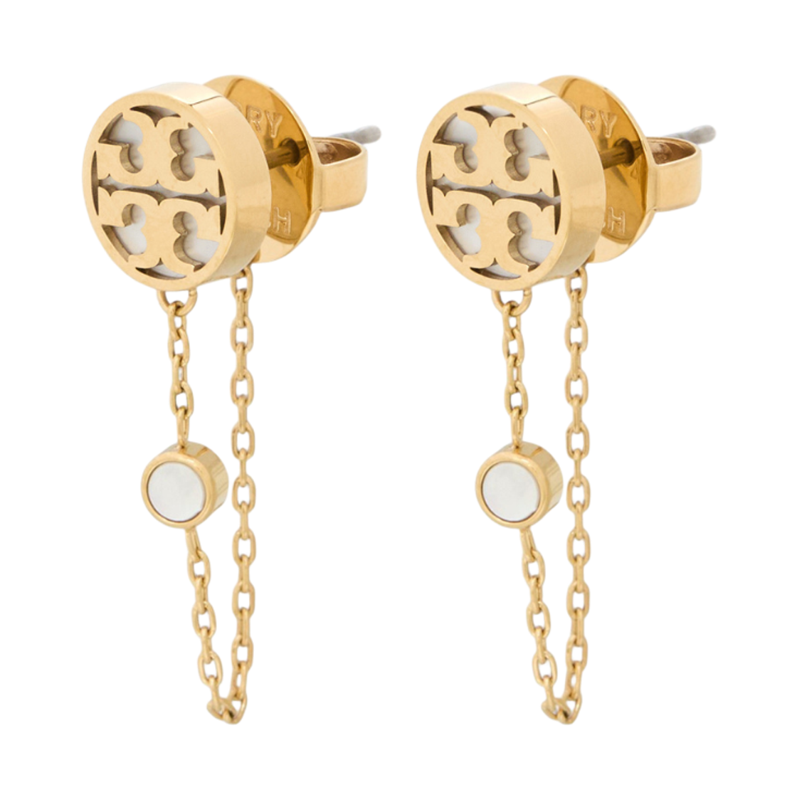 (W) 토리버치 아이콘 체인 이어링 골드((W) Tory Burch Icon Chain Earring Gold) - 1