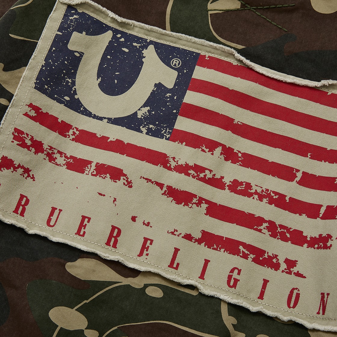 트루릴리젼 글로리어스 빅 홀스슈 바시티 자켓 - 카모(True Religion Glorious Big Horseshoe Varsity Jacket - Camo) - 3
