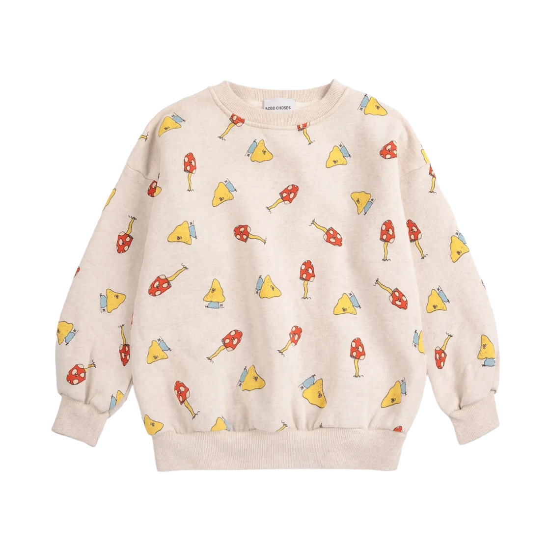 (키즈) 보보쇼즈 머쉬 몬스터 듀오 올 오버 스웨트셔츠 오프 화이트((Kids) Bobo Choses Mush Monster Duo All Over Sweatshirt Off White)