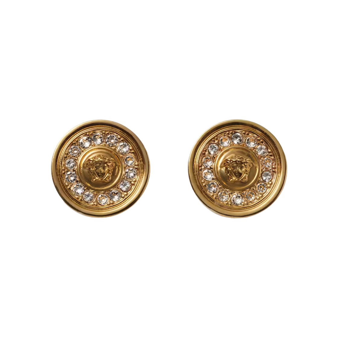 1026119-1A00621-4JTZ0 (W) Versace Medusa Crystal Earrings Gold