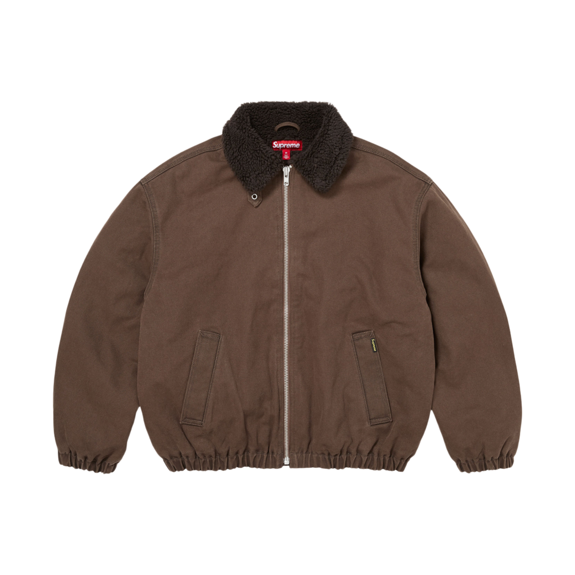 - Supreme Faux Shearling Lined Bomber Jacket Brown - 26FW