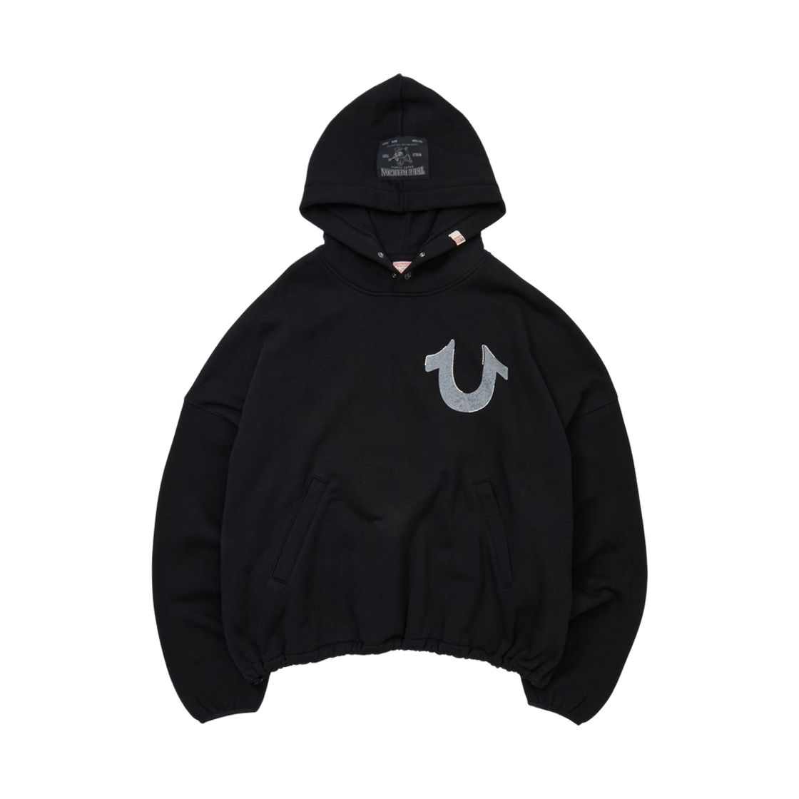 TRB4HDU501BBK True Religion YinYang Thermal Waffle Hoodie - Black