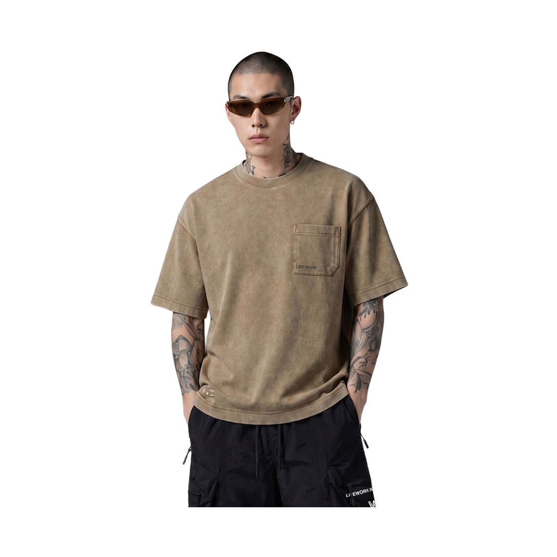 라이프워크 피그다잉 에시드 워싱 반팔 티셔츠_LW262TS421(Lifework Pig Dye Acid Washed Short Sleeve T-shirt_LW262TS421) - 2