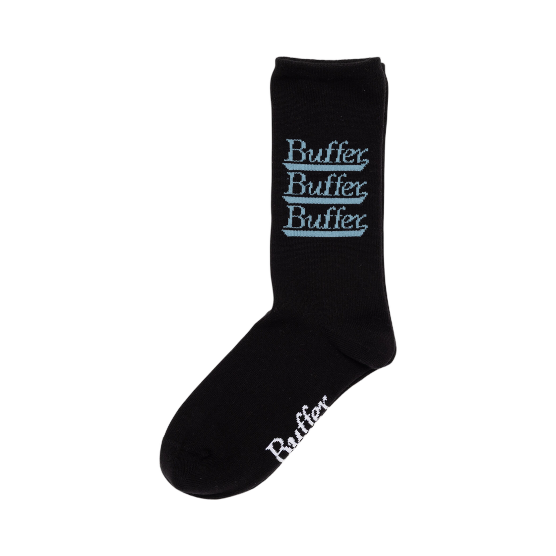 버퍼 자카드 삭스 에러 롤 블랙(Buffer Jacquard Socks Error Roll Black)