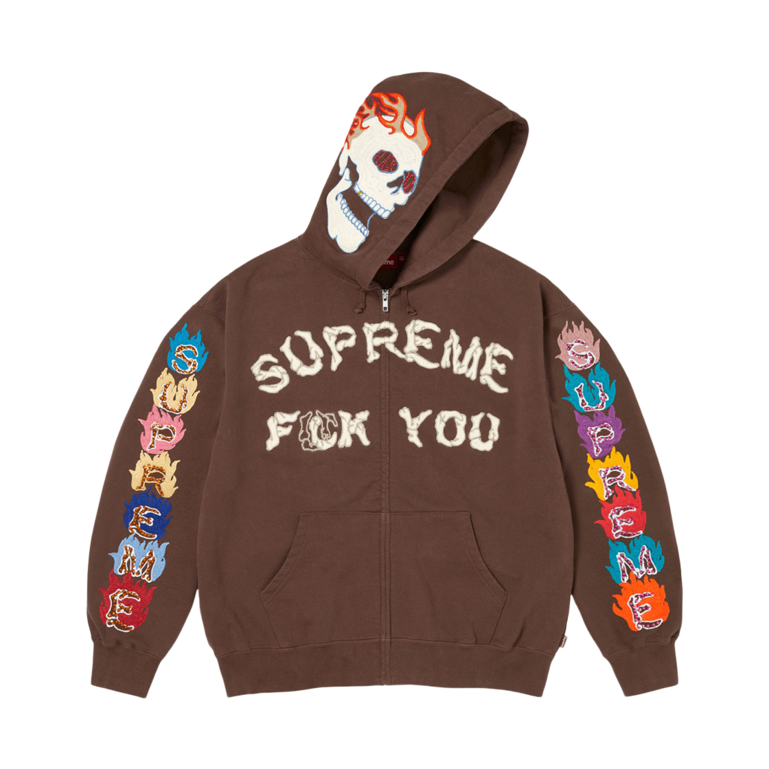 슈프림 퍽 유 집업 후드 스웨트셔츠 브라운 - 26FW(Supreme Fuck You Zip Up Hooded Sweatshirt Brown - 26FW) - 2