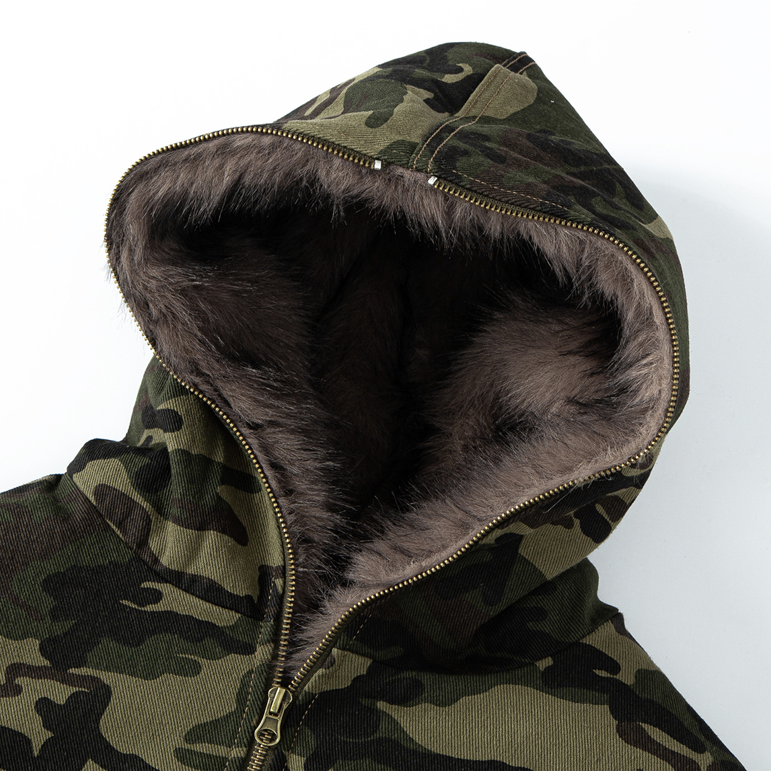 톤슬 카모 퍼 후드 점퍼 카키(TONSIL Camouflage Fur Hooded Jumper Khaki) - 3