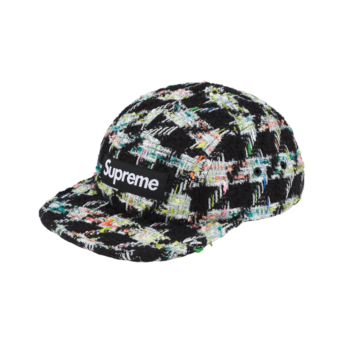 - Supreme Metallic Bouclé Camp Cap Black - 26FW