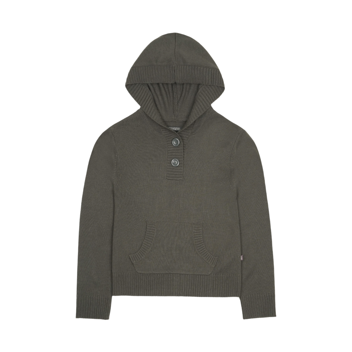CY26FWTOKN321 COYSEIO 038 Button Knit Hoodie Mud Khaki