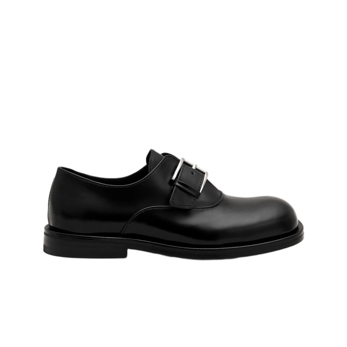 아미 블랙 카우 레더 몽크 스트랩 슈즈 블랙(AMI Black Cow Leather Monk Strap Shoes Black)