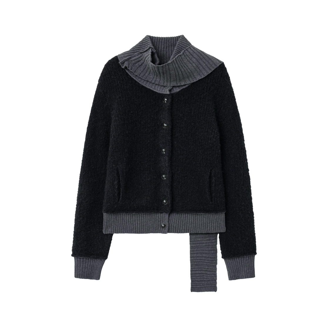 IW2F4KT06BK INSILENCE WOMEN Detachable Muffler Cardigan Black