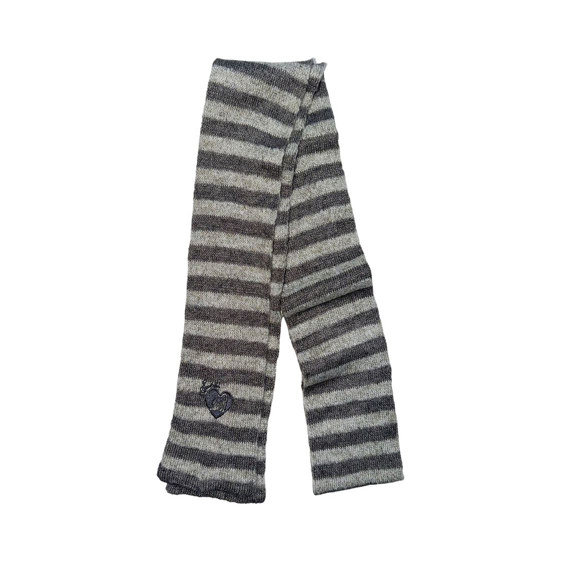 SC26A709GY Sculptor Mohair Blend Stripe Scarf Grayscale