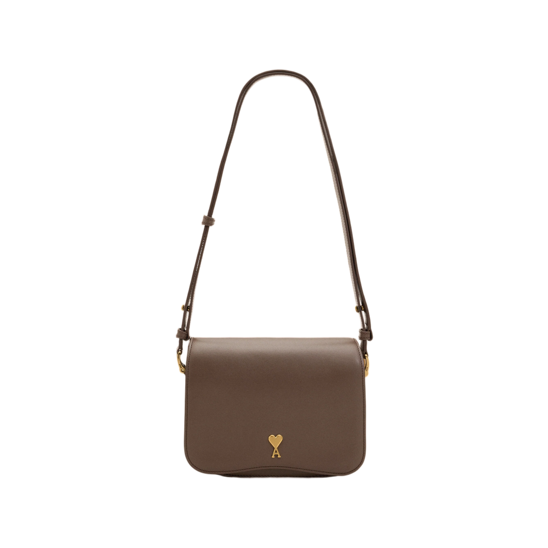 ULL717-AL0208-A236 AMI Brown Cowhide Leather Paris Paris Bag Truffle