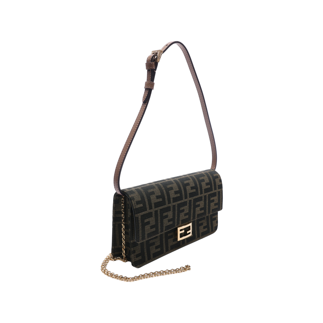 [15% 쿠폰] 펜디 FF 체인 바게트 월렛 브라운([15% 쿠폰] Fendi FF Chain Baguette Wallet Brown) - 3
