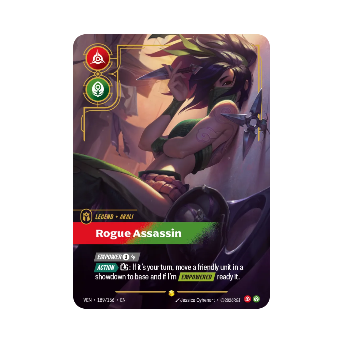 VEN-189-166-F Riftbound Akali Rogue Assassin S O Foil Vendetta (English Ver.)