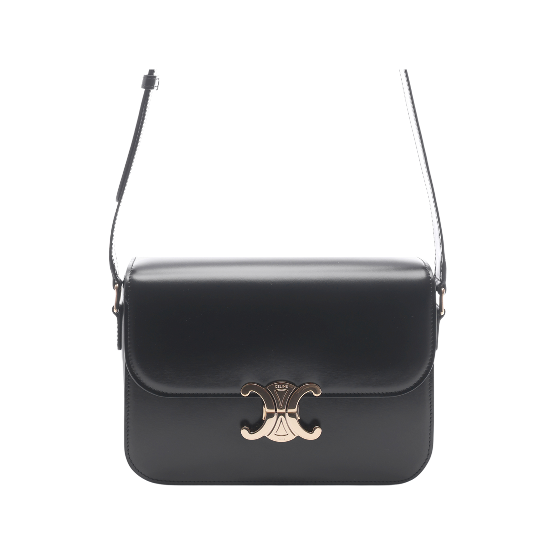 187363BF4 38NO 26S [15% 쿠폰] Celine Classique Triomphe Bag in Shiny Calfskin Black