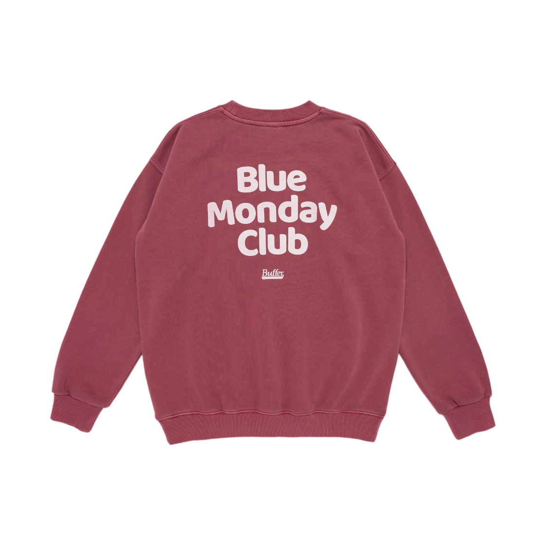 버퍼 크루넥 스웨트 셔츠 먼데이 블루 클럽 버건디(Buffer Crew Neck Sweat Shirt Monday Blue Club Burgundy) - 2