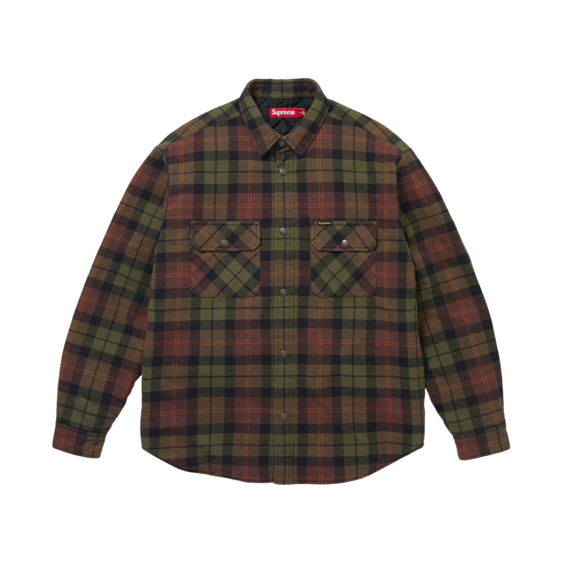 - Supreme Quilted Lined Flannel Snap Shirt Brown - 26FW