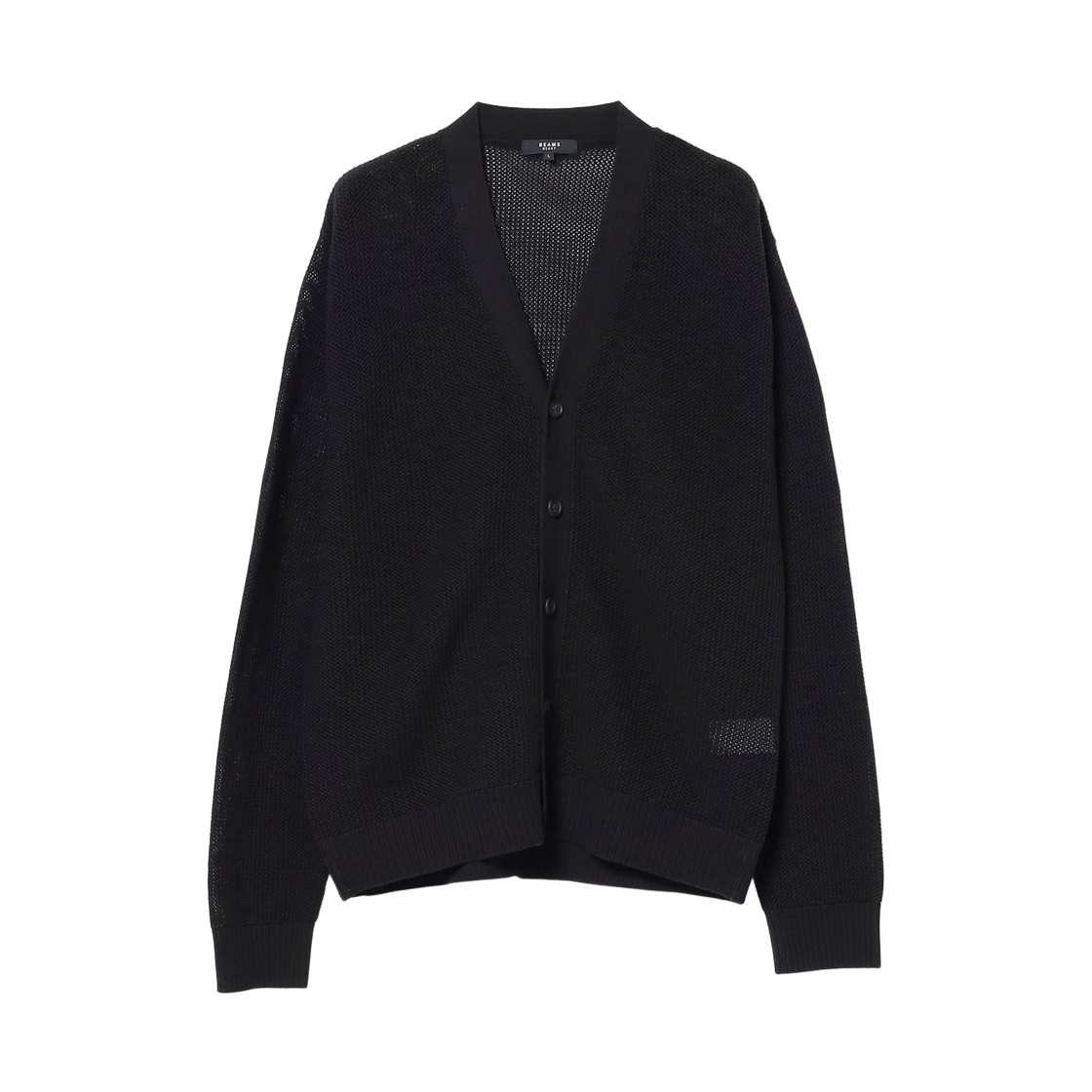 42-15-0031-639 Beams Heart Acrylic Knit Cardigan Black