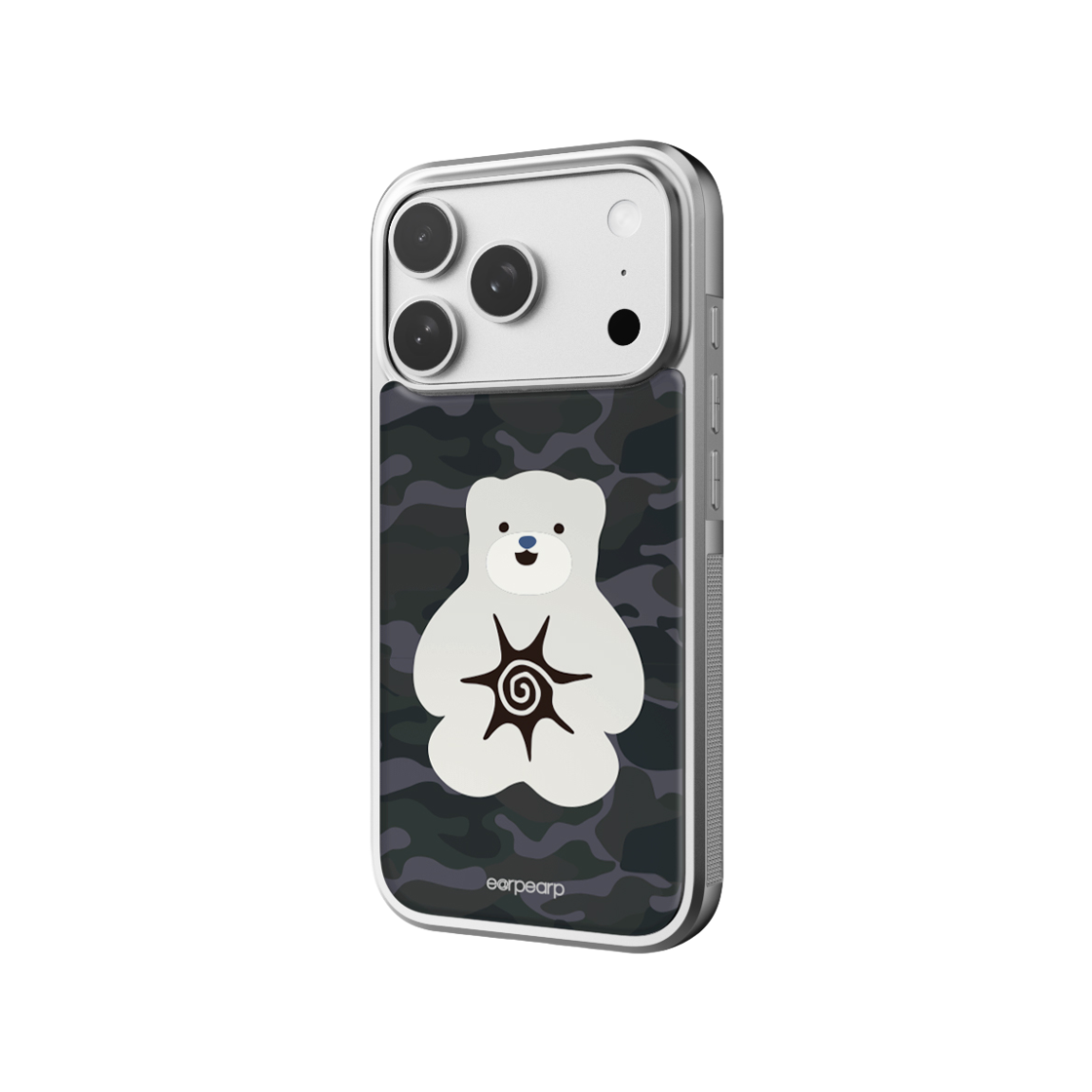 어프어프 코스모 베어 그레이 에폭시 케이스 실버(EARPEARP Cosmo Bear Gray Epoxy Case Silver) - 2