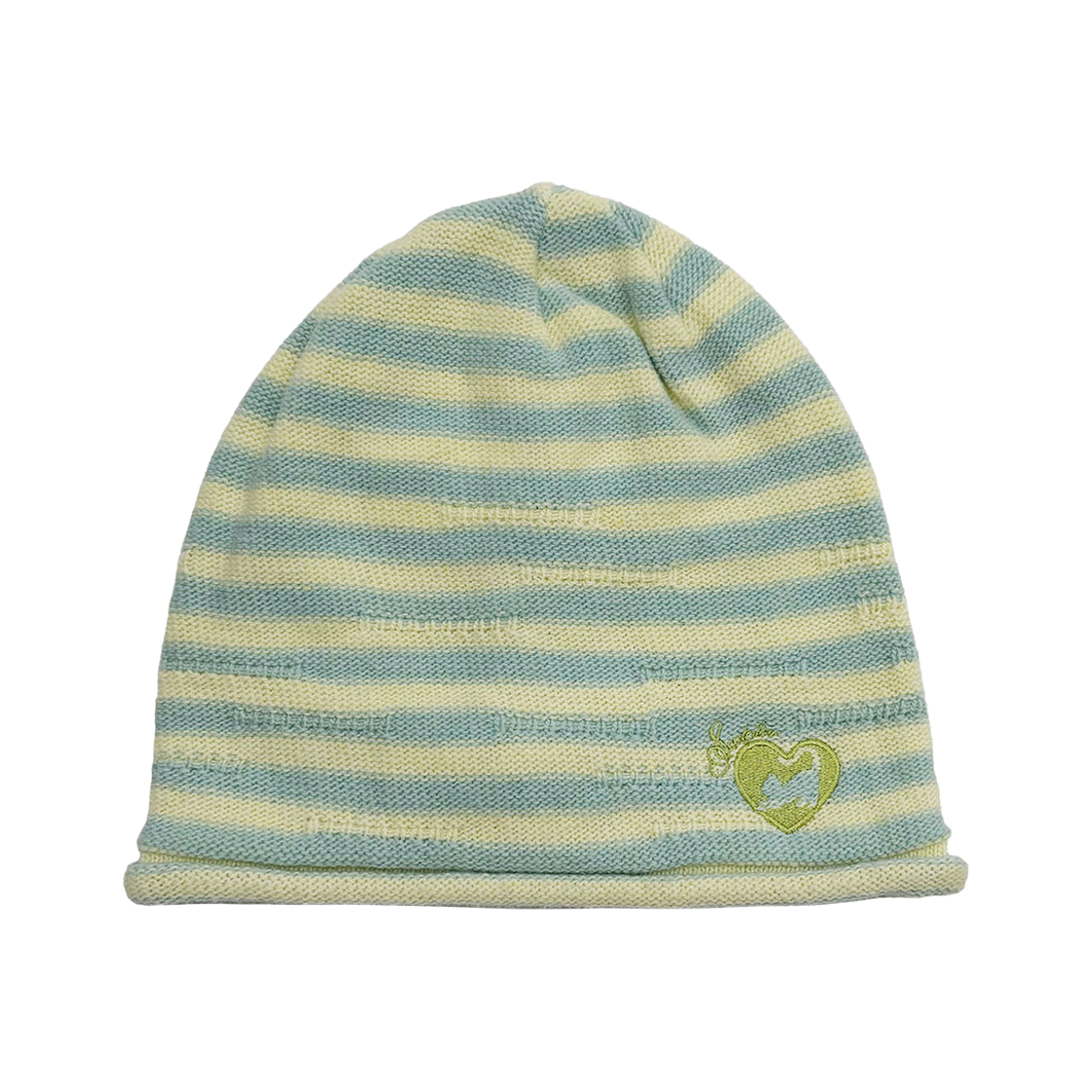 SC26A606MT Sculptor Cashmere Blend Stripe Beanie Lemon/Mint