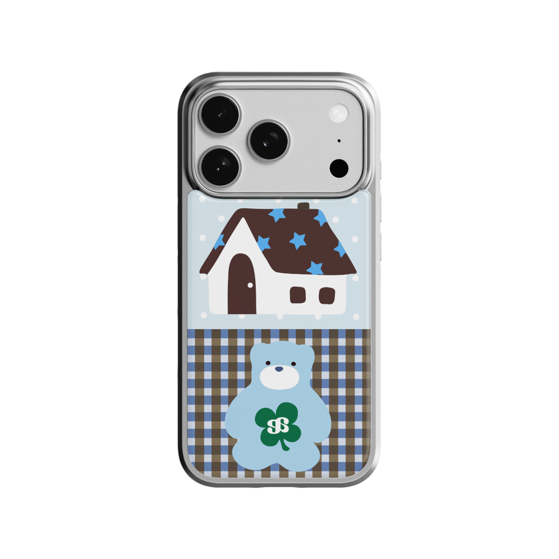 어프어프 코스모 베어 하우스 데이 에폭시 케이스 실버(EARPEARP Cosmo Bear House Day Epoxy Case Silver)