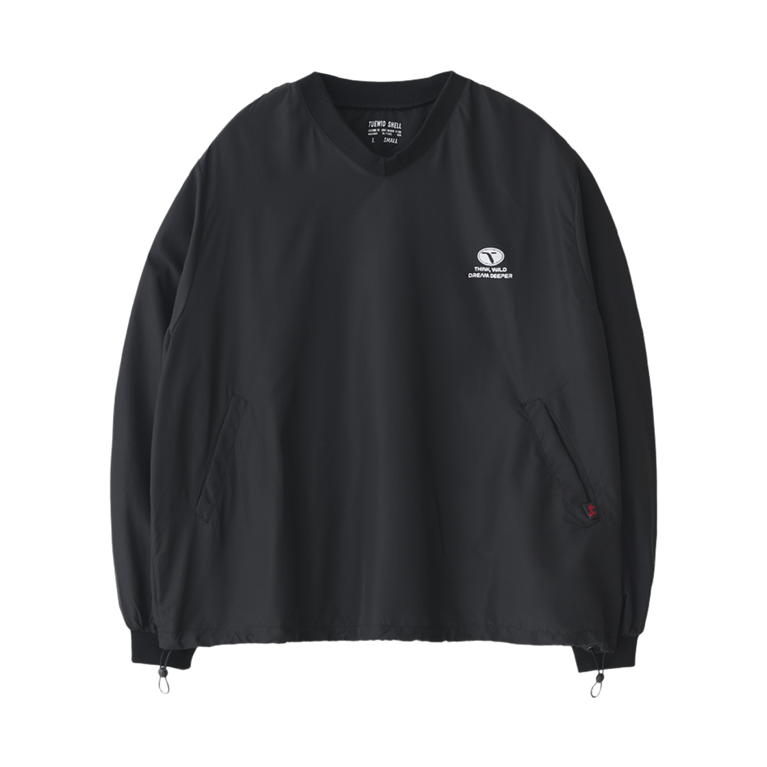 twdkr139 Tuewid V-Neck Wind Shell Pullover In Varsity Black