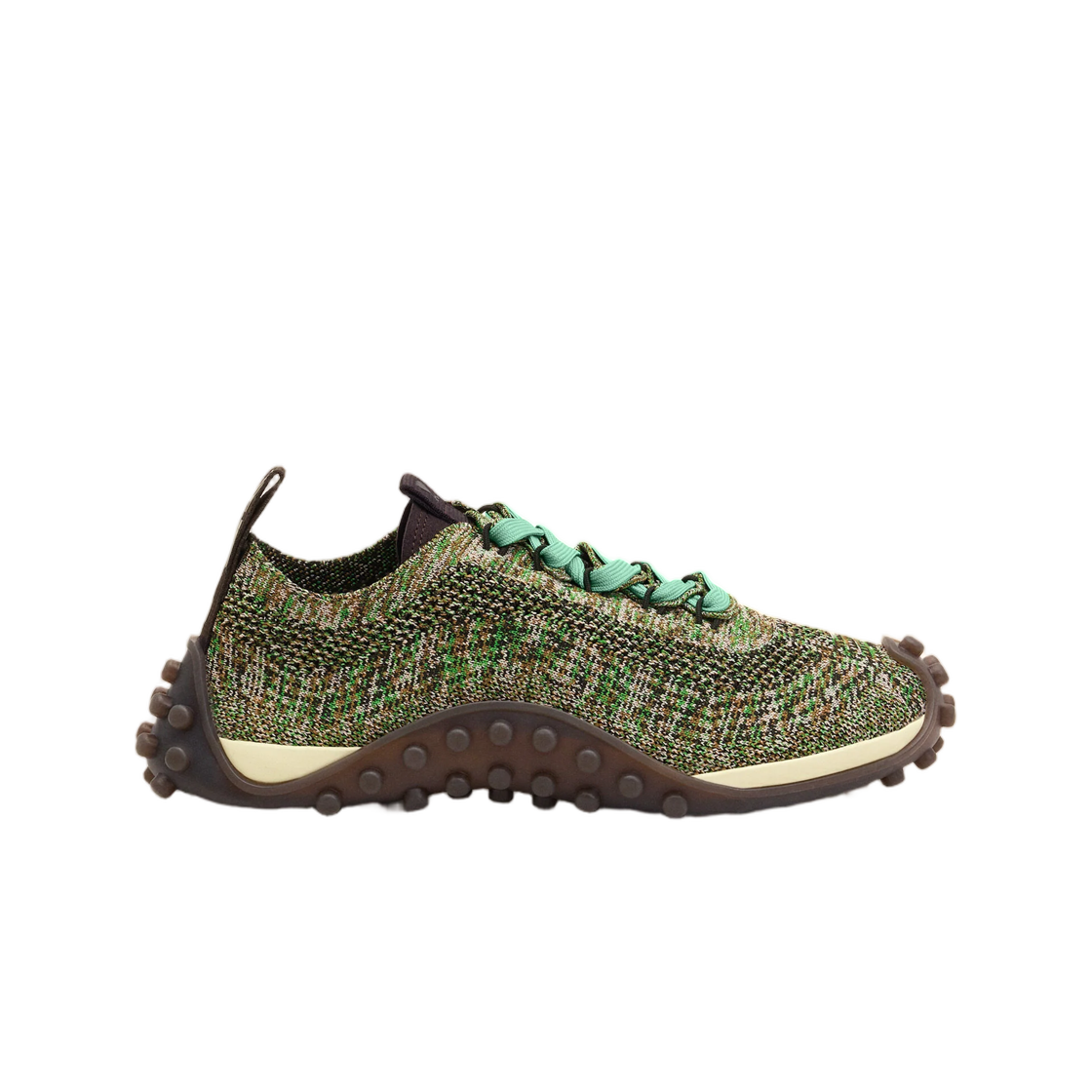 아미 그린 니트 미라지 스니커즈 초콜릿 브라운 그린(AMI Green Knit Mirage Sneakers Chocolate Brown Green)