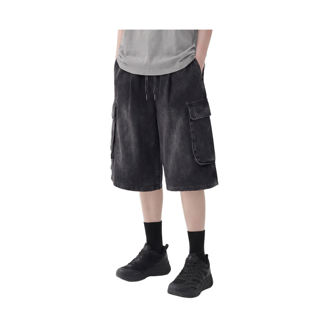 라이프워크 빈티지 피그먼트 버뮤다 카고 팬츠_LW262KS820(Lifework Leather Volume Wappen Short Pants_LW262KS406) - 2