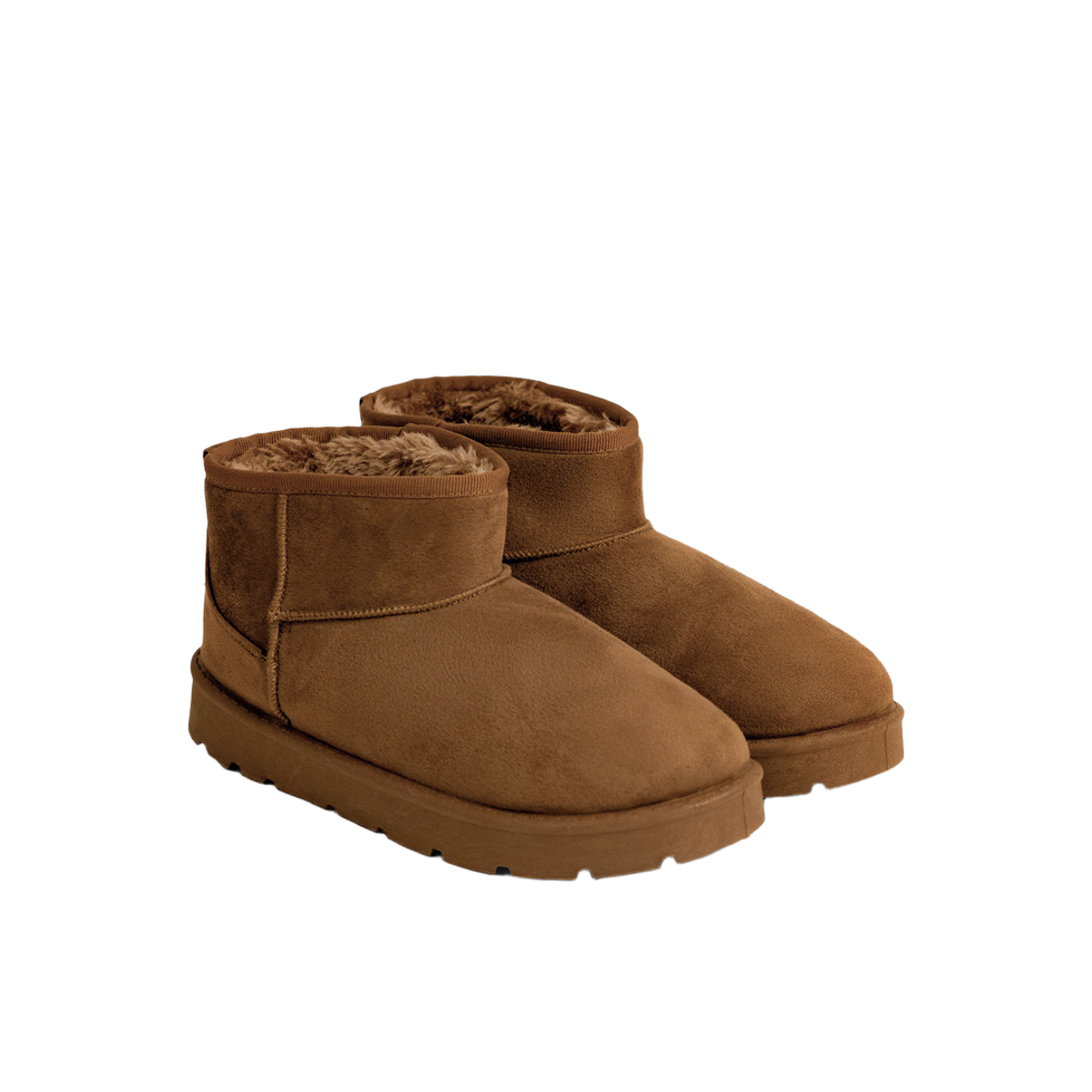 L85II62J NUARTSTUDIO ETO Classic Suede Fur Short Mini Boots Chestnut