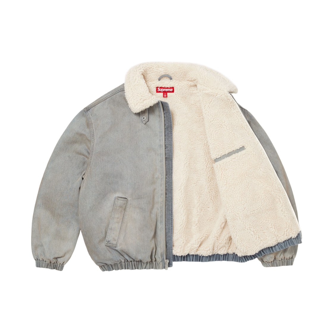 슈프림 페이크 셔링 라인드 봄버 자켓 워시드 그레이 - 26FW(Supreme Faux Shearling Lined Bomber Jacket Washed Grey - 26FW) - 3