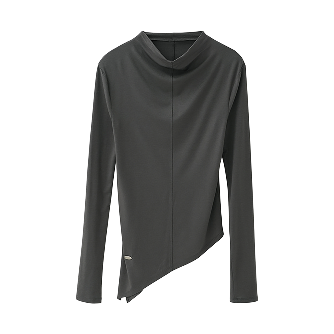 VV64TS01CH VIVACIOUS Claudine Slant Line Tee CHARCOAL
