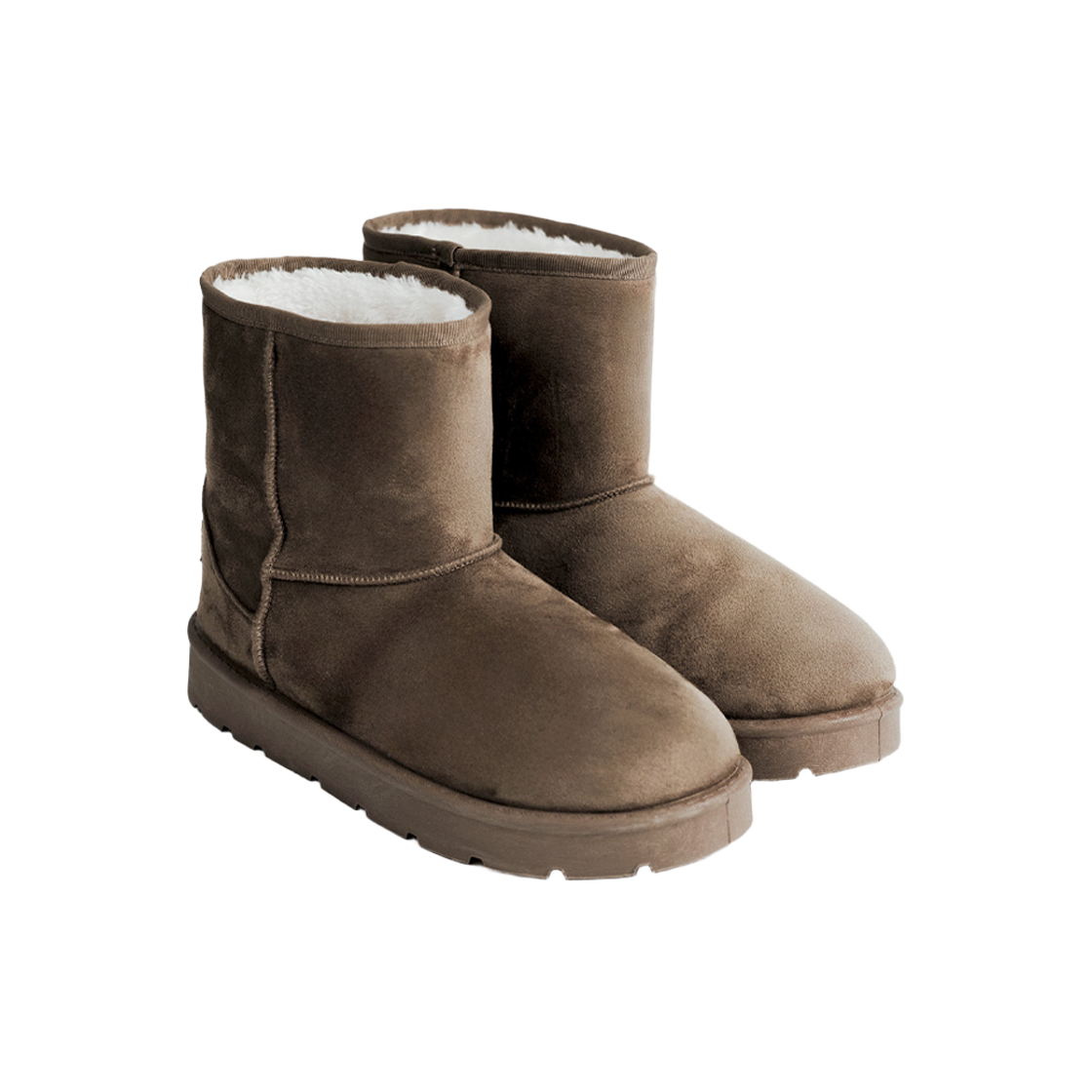 71VII5JQ2 NUARTSTUDIO ETO Classic Suede Fur Mid Boots Taupe