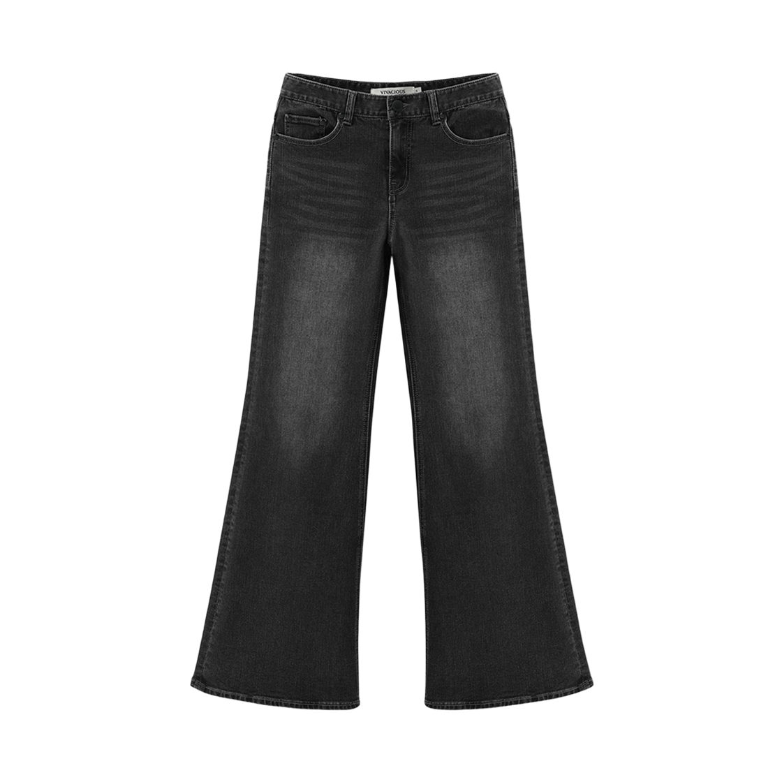 VV63PT03BK VIVACIOUS Lars Wide Denim Pants BLACK
