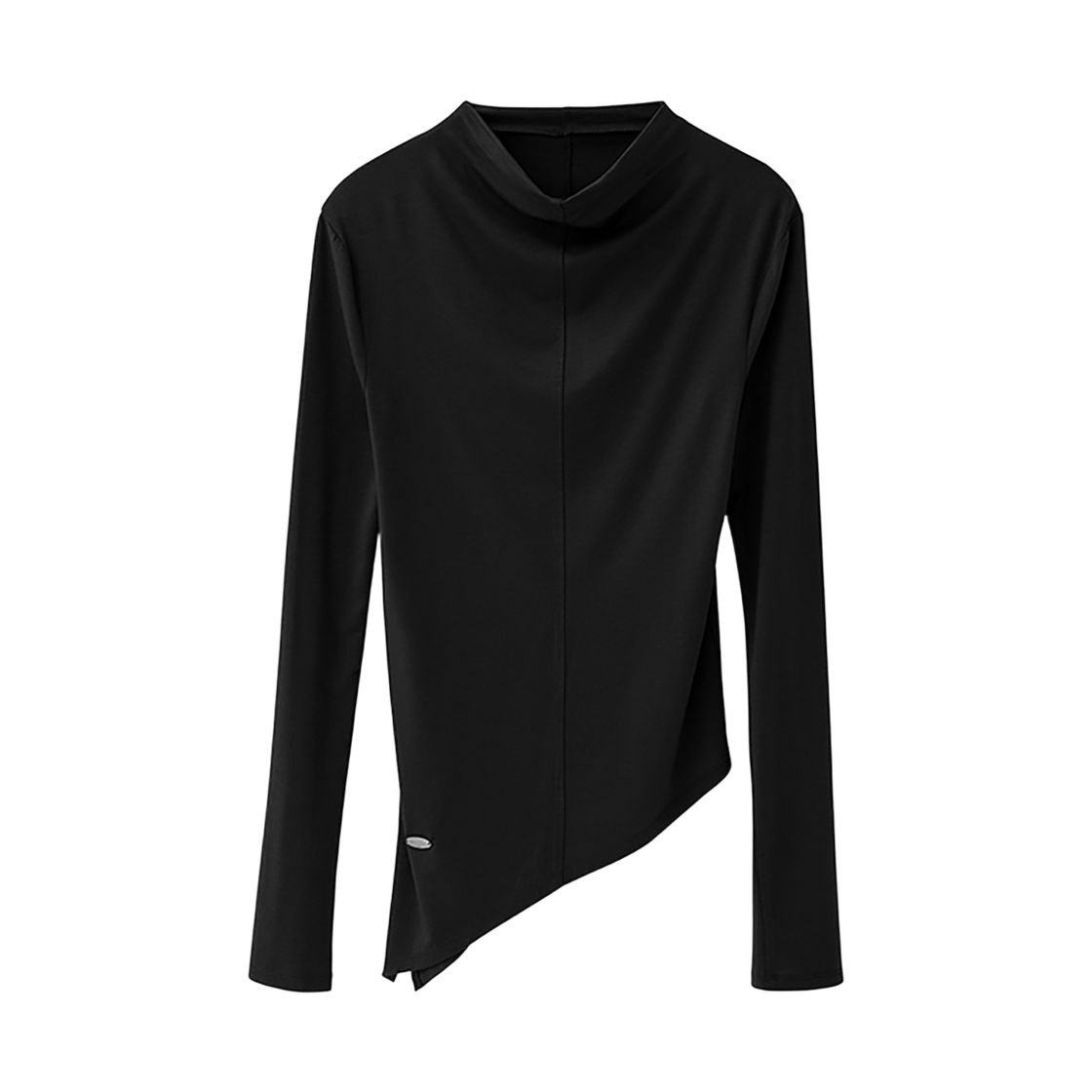 VV64TS01BK VIVACIOUS Claudine Slant Line Tee BLACK