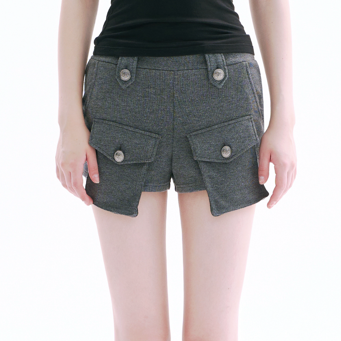 아크메서드 스트레치 버튼 포켓 쇼츠 - 그레이(ARCMETHOD Stretch Button Pocket Shorts - Grey) - 2