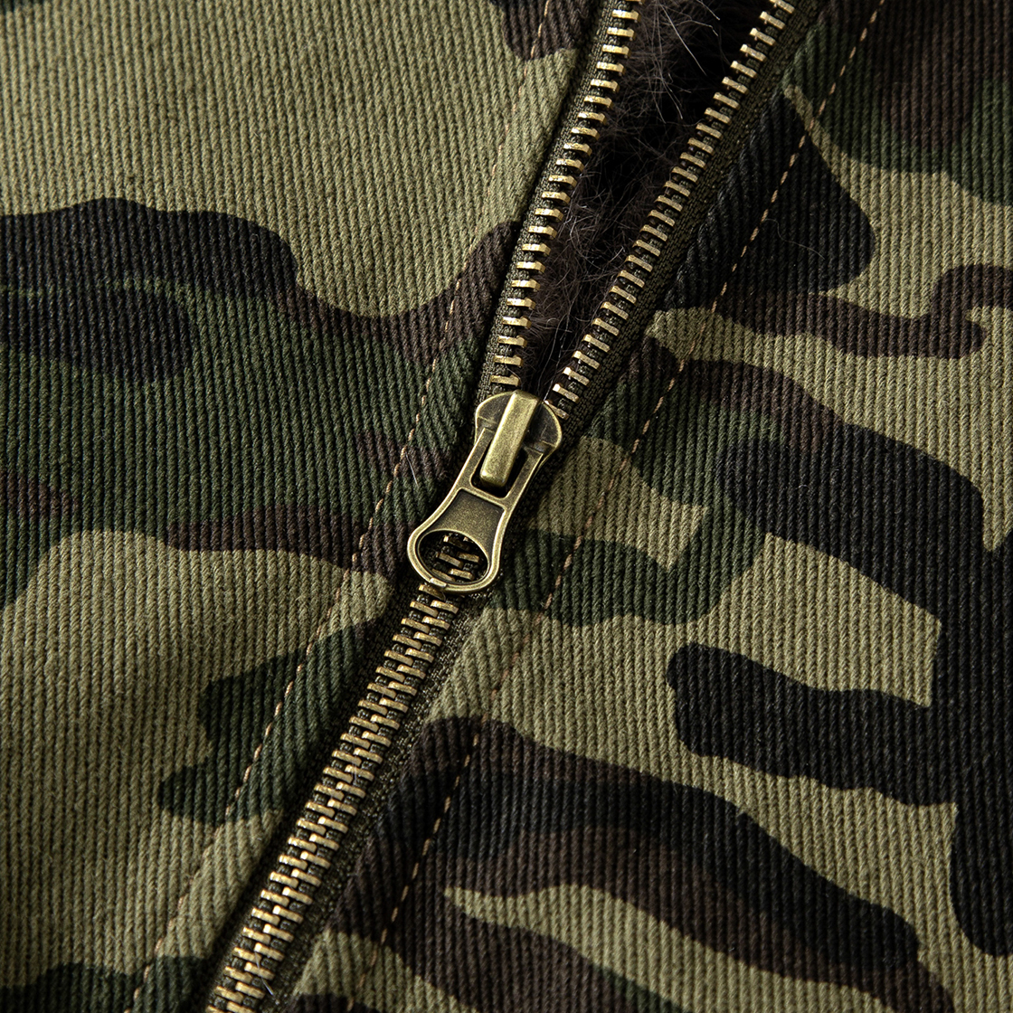톤슬 카모 퍼 후드 점퍼 카키(TONSIL Camouflage Fur Hooded Jumper Khaki) - 4