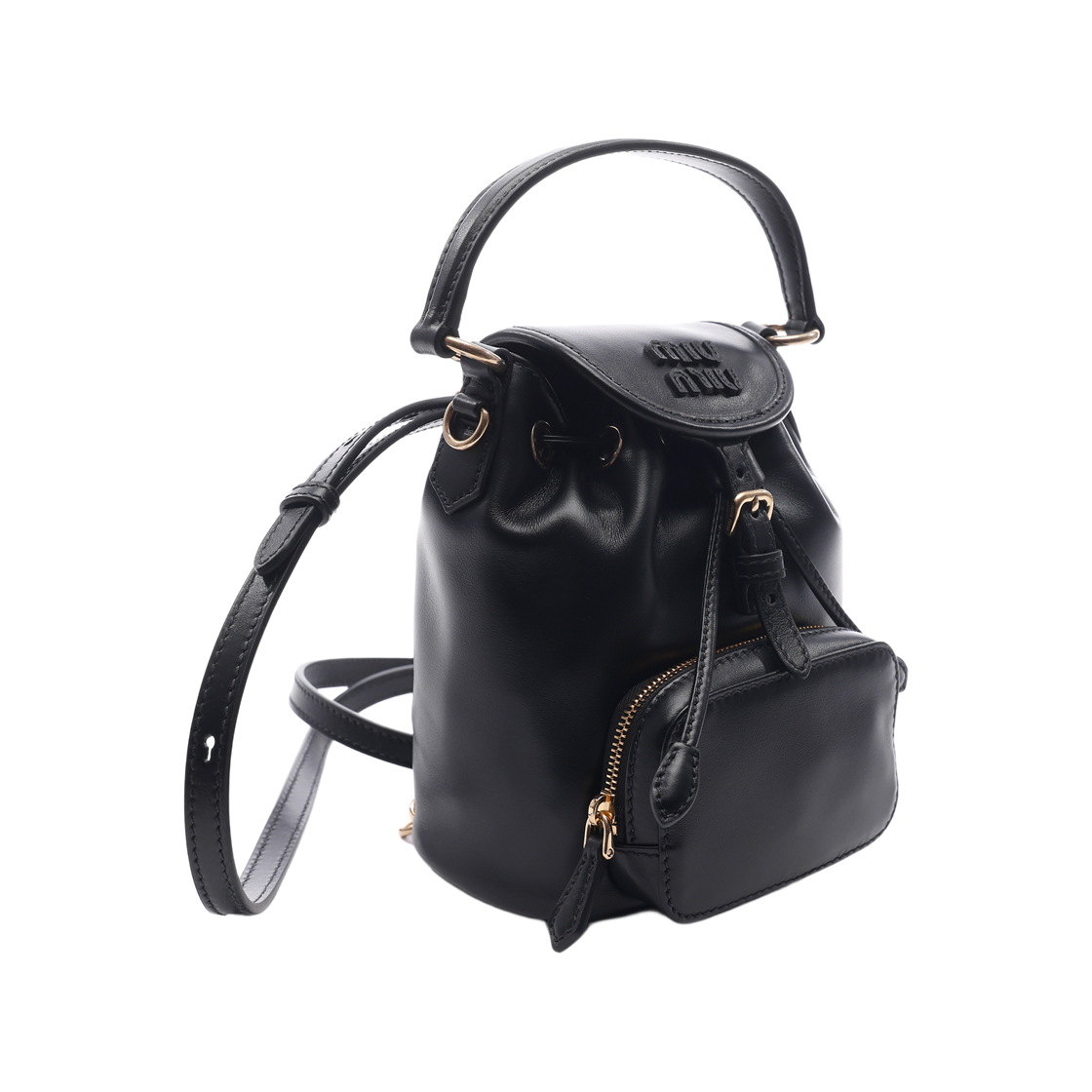 [15% 쿠폰] 미우 미우 레더 미니 백팩 블랙([15% 쿠폰] Miu Miu Leather Mini Backpack Black) - 3