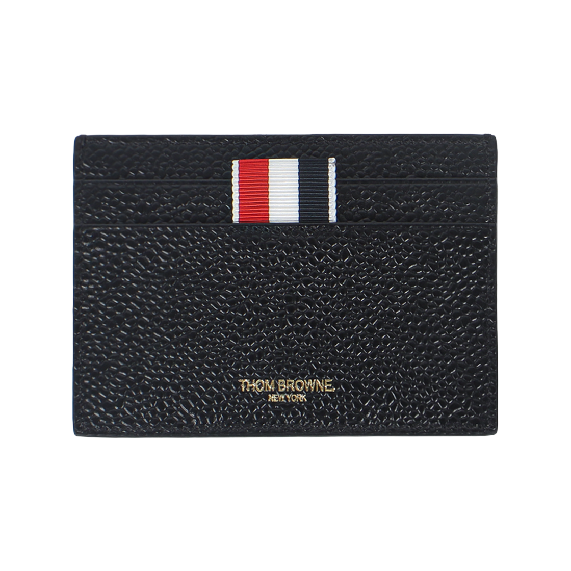 FAW035A 00198 001 [15% 쿠폰] Thom Browne Pebble Grain Leather Stripe Note Compartment Card Holder Black