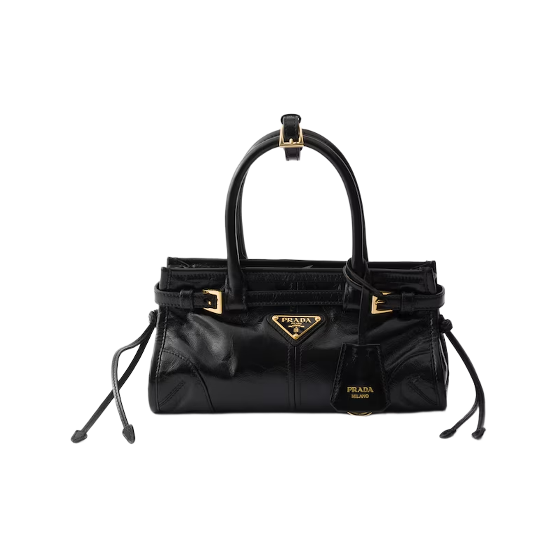 1BA486-2CYR-F0002-V-OOM Prada Bonnie Leather Mini Handbag Black