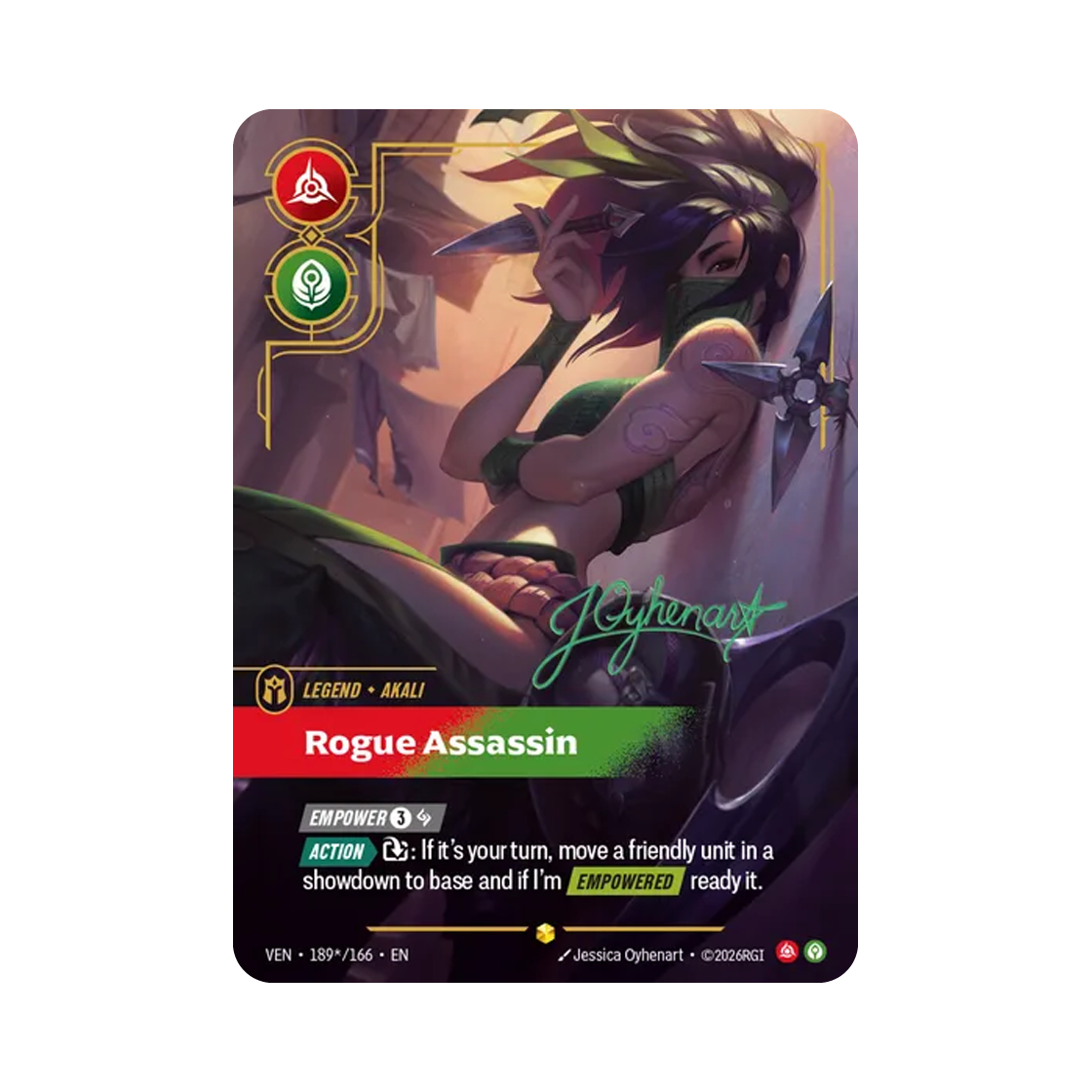 VEN-189s-166-F Riftbound Akali Rogue Assassin S S Foil Vendetta (English Ver.)