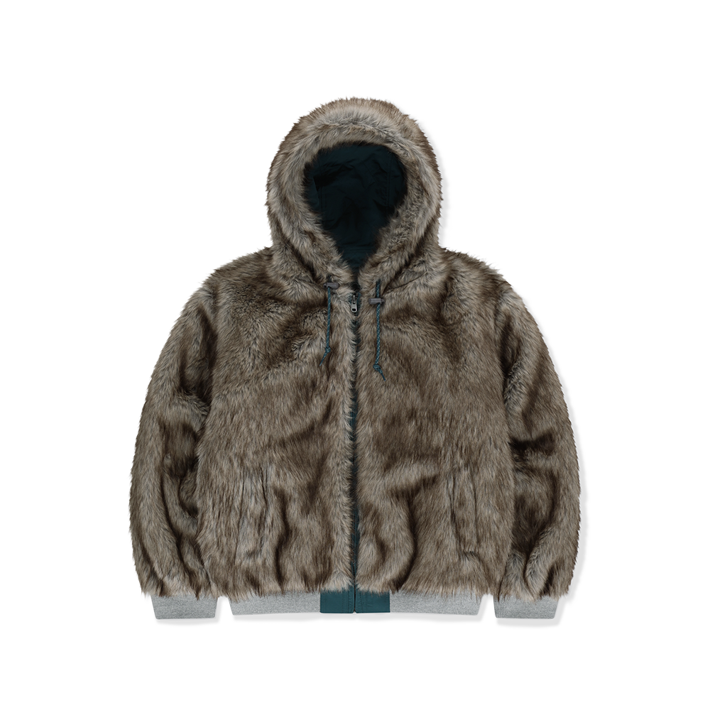 SL263ROWLS01TL [5% 적립] sunlovetour Reversible Faux Fur Jacket Teal