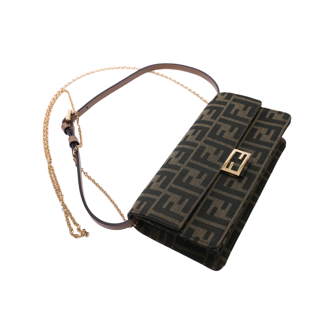 [15% 쿠폰] 펜디 FF 체인 바게트 월렛 브라운([15% 쿠폰] Fendi FF Chain Baguette Wallet Brown) - 5